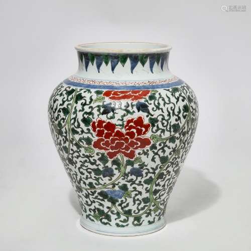 A Chinese Famille Verte porcelain vase