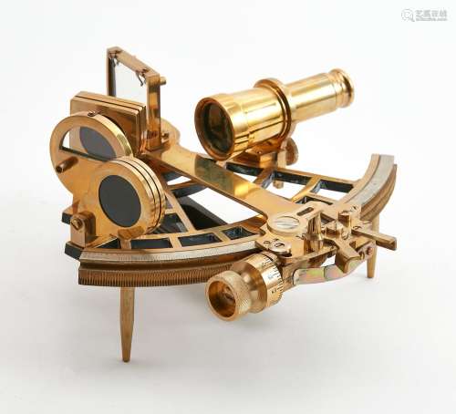 An English brass sextant, Stanley, London, first quarter 20t...