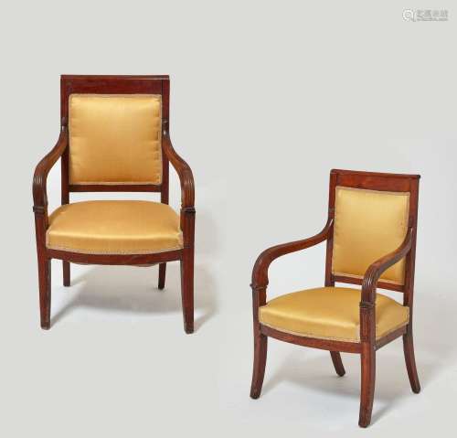A pair of Louis Philippe mahogany armchairs, mid 19th centur...