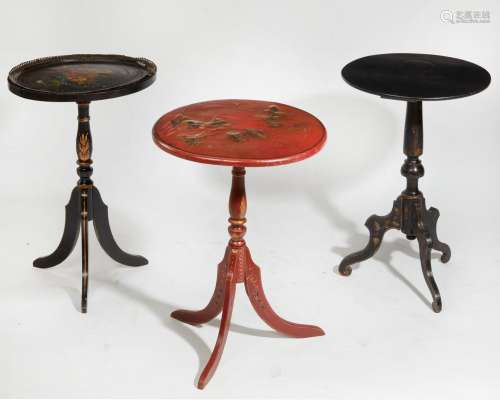 Three Neoclassical style painted occasional tables, 20th cen...
