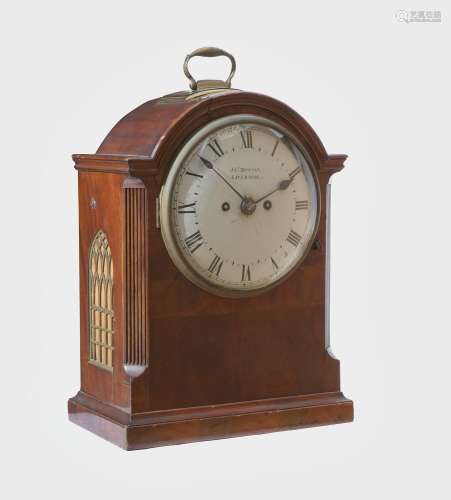 A Regency brass mounted mahogany bracket clock, J.N. Moncas,...