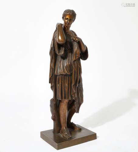 A Continental patinated bronze model of a Diane de Gables, a...
