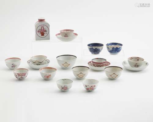 A nineteen piece group of Chinese Export porcelain tea wares