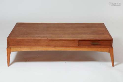 A Lane walnut coffee table, mid 20th century