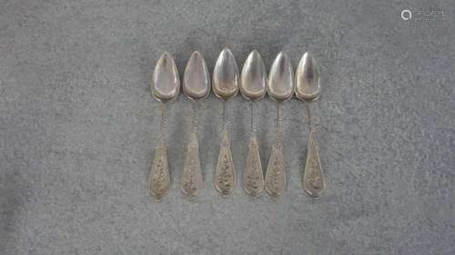 SIX SILVER COFFEE SPOONS