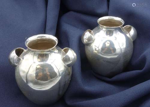 TWO SILVER-VASES