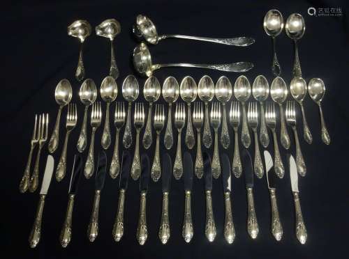 CUTLERY FOR 12 PERSONS IN HISTORICIST STYLE