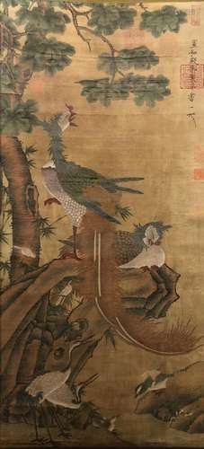 Flower and Bird, Silk Scroll, Emperor Huizong of Song