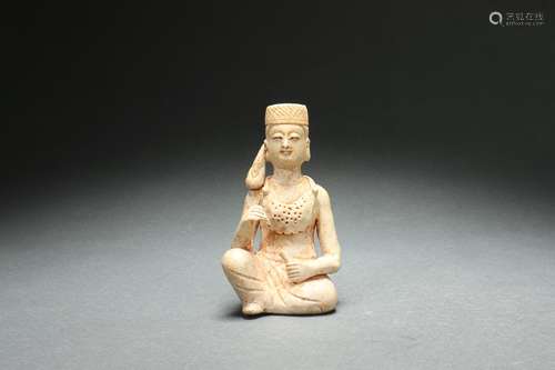 Pottery Sitting Statue of Figure