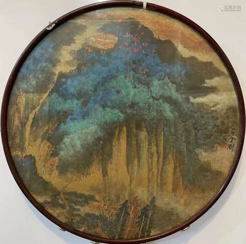 Splash-color Landscape with Picture Frame, Zhang Daqian