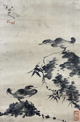 Flower and Bird, Hanging Scroll, Zhu Da