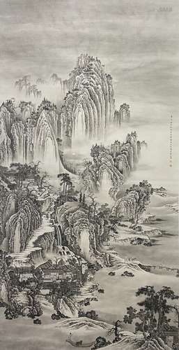 Landscape, Hanging Scroll, Chen Shaomei, Feng Zhonglian