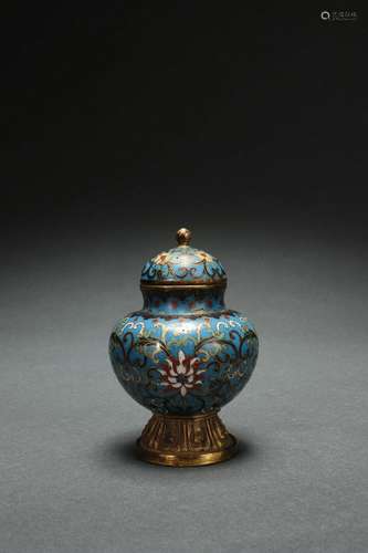 Cloisonne Hat-covered Jar, Qianlong Reign Period, Qing Dynas...