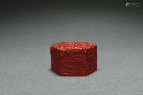 Covering Box with Carved Lacquer