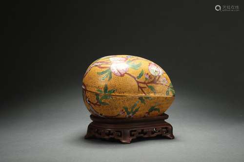 Cloisonne Peach-shaped Holding Box