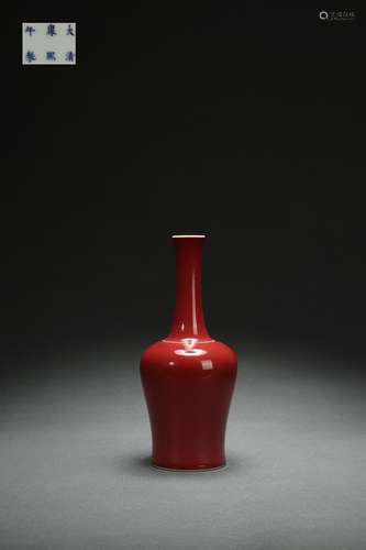 Red Glazed Bell-shaped Zun-vase, Kangxi Reign Period, Qing D...