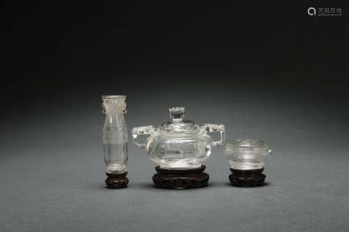 Three-piece Set of Crystal Ornaments