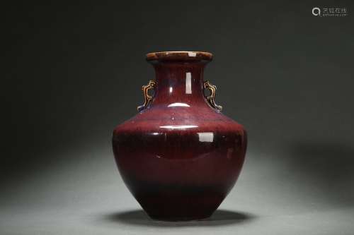 Jun Kiln-type Zun-vase with Ruyi-shaped Ears