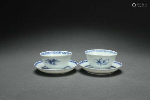 A Set of Blue-and-white Dish and Cup