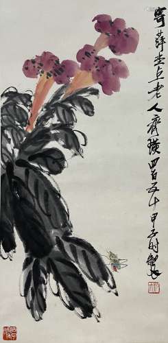 Flowers, Grass and Insects, Hanging Scroll, Qi Baishi