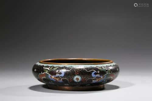 Cloisonne Enameled Washer with Dragon Patterns