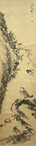 Flower and Bird, Hanging Scroll, Zhu Da
