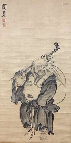 The Cloth Bag Monk, Hanging Scrolls, Min Zhen