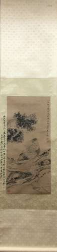 Flowers and Birds, Silk Hanging Scroll, Gao Xiang