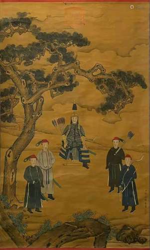 The Picture of Qian Long Hunting Paintd by Lang Shining