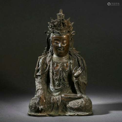 Copper Avalokitesvara Sit Statue