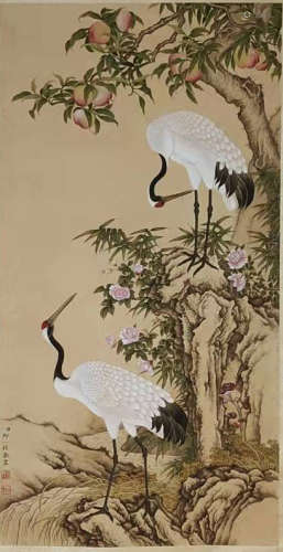 The Picture of Crane Painted by Zou Yigui