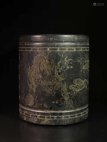 Brush Pot with the Pattern of Cloud-dragon Play Beads