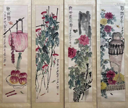 Four Picture Painted by Qi Baishi