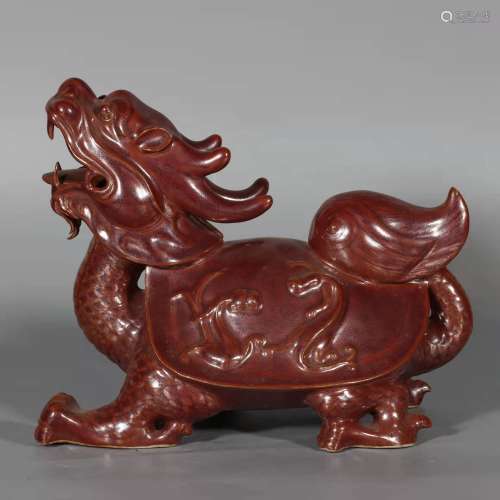 The Iron Rust Red Ornament of PI Xiu in the Qing Qianlong Dy...