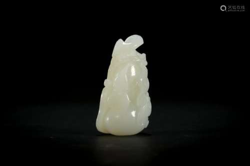 A Carved Hetian White Jade Double Gourd Pendant