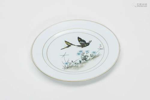 A Famille Rose Butterfly Plate