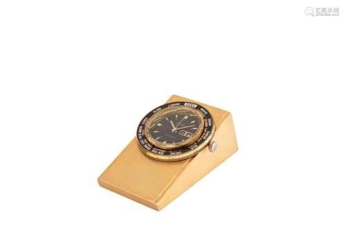 Melux - Melux desk clock paperweight with day, date and worl...