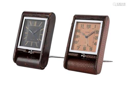 Jaeger-LeCoultre - Lot of two Jaeger-LeCoultre travel clocks...