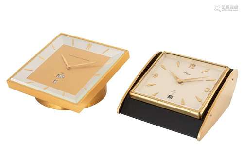 Imhof - Lot of two Imhof desk clocks with calendar and alarm...