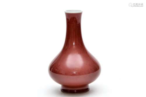A Copper Red Vase with Qianlong Mark