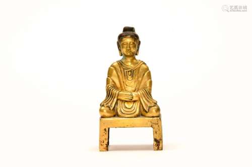 A Gild Bronze Sitting Buddha Figure