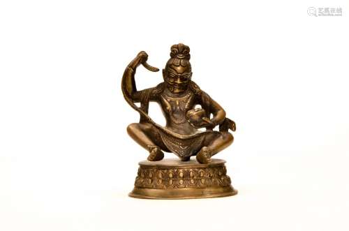 A Gild Bronze 18th Century Gurudeva Figure