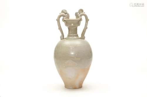 A Xing Ware White Glazed Dragon Handles Vase