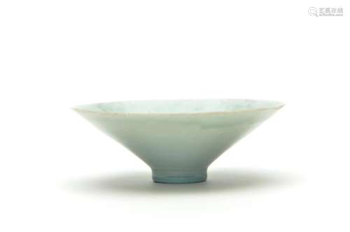 A Hutian Ware White Glazed Carved Tea Bowl