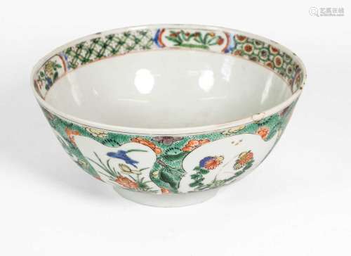 A Chinese Porcelain Bowl, Kangxi, painted in famille verte e...