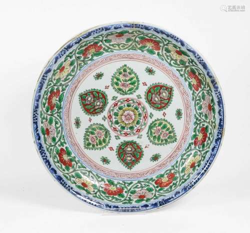 A Chinese Porcelain Circular Dish, Kangxi, painted in famill...