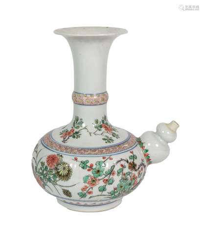 A Chinese Porcelain Kendi, Kangxi, of traditional form, pain...