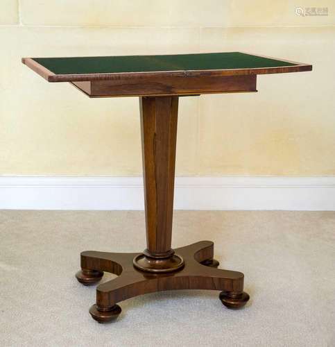 A George IV Rosewood Card Table, 2nd quarter 19th century, o...