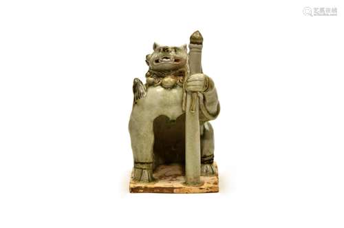 A Celadon Lion Figure