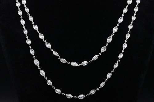 32.50ctw Marquise Cut Diamond Platinum 50" Necklace